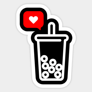 I Heart Boba Tea Sticker